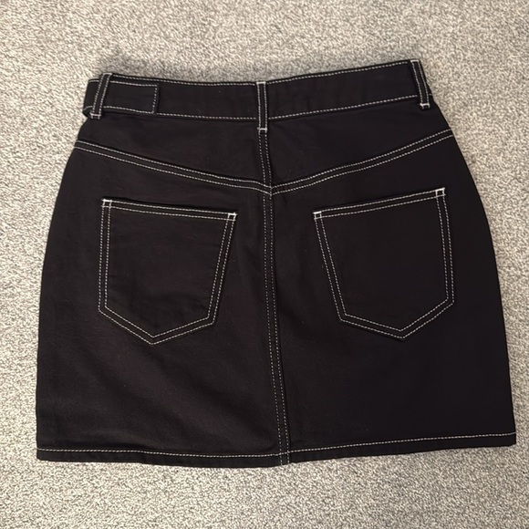 NWT BDG Urban Outfitters Women’s Black Denim Kirby Skirt‎ Button Up Belted Sz S - Picture 2 of 7